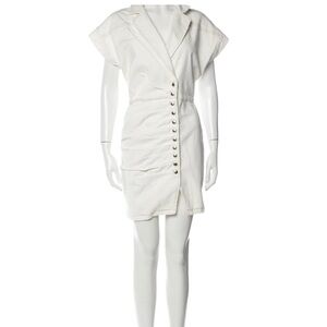Retrofete White Mini Dress with Button Detail